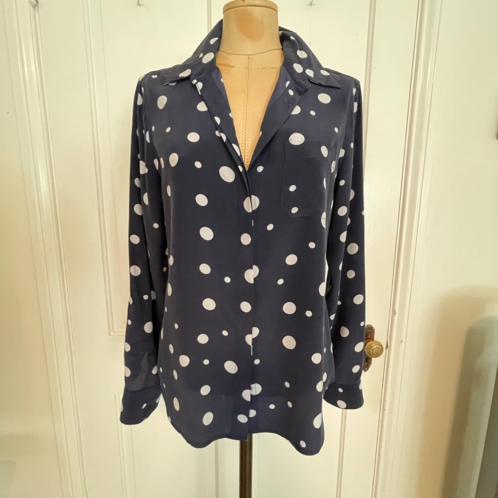 Equipment slim silk polka dot blouse